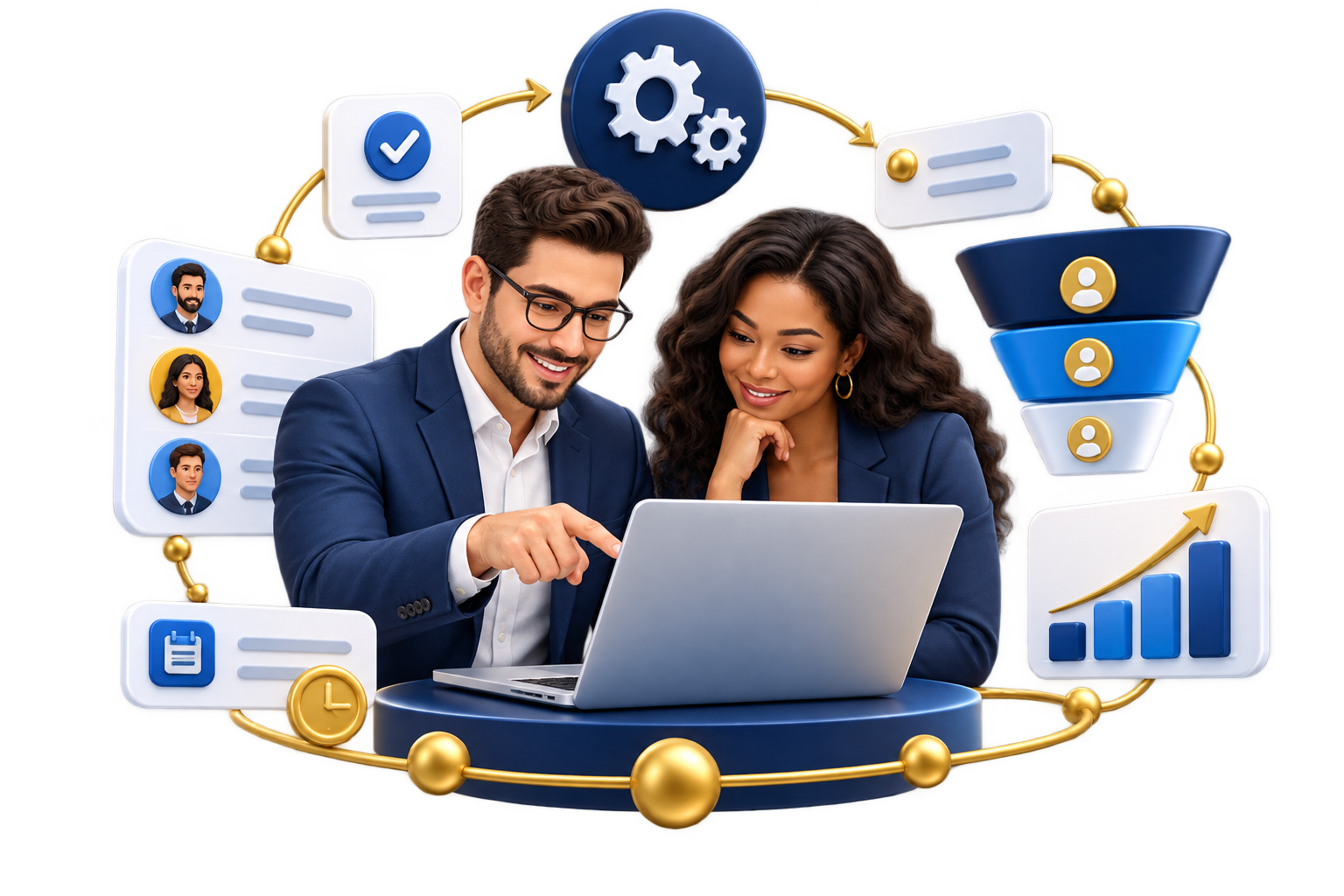 CRM, Automation & Workflow Optimization technology services illustration