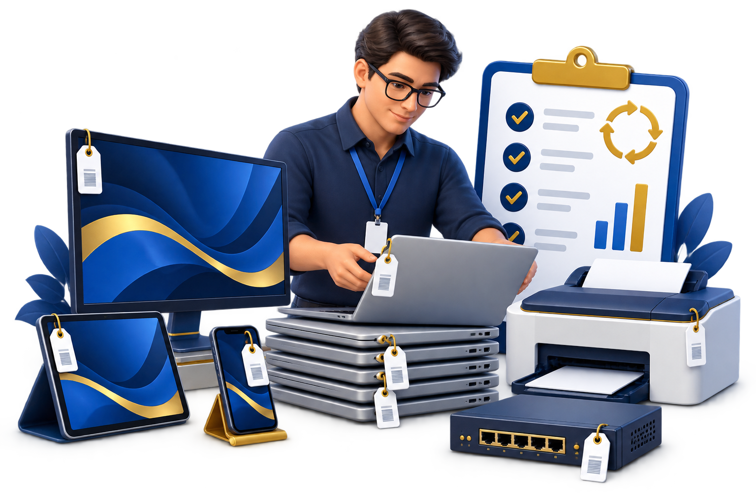 Hardware Procurement & IT Asset Management technology services illustration