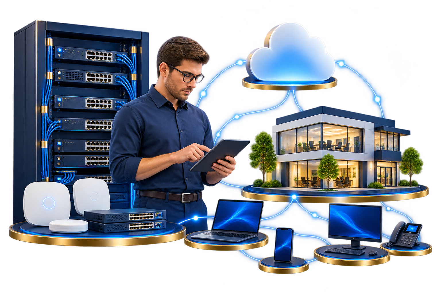Networking & Enterprise IT Solutions technology services illustration