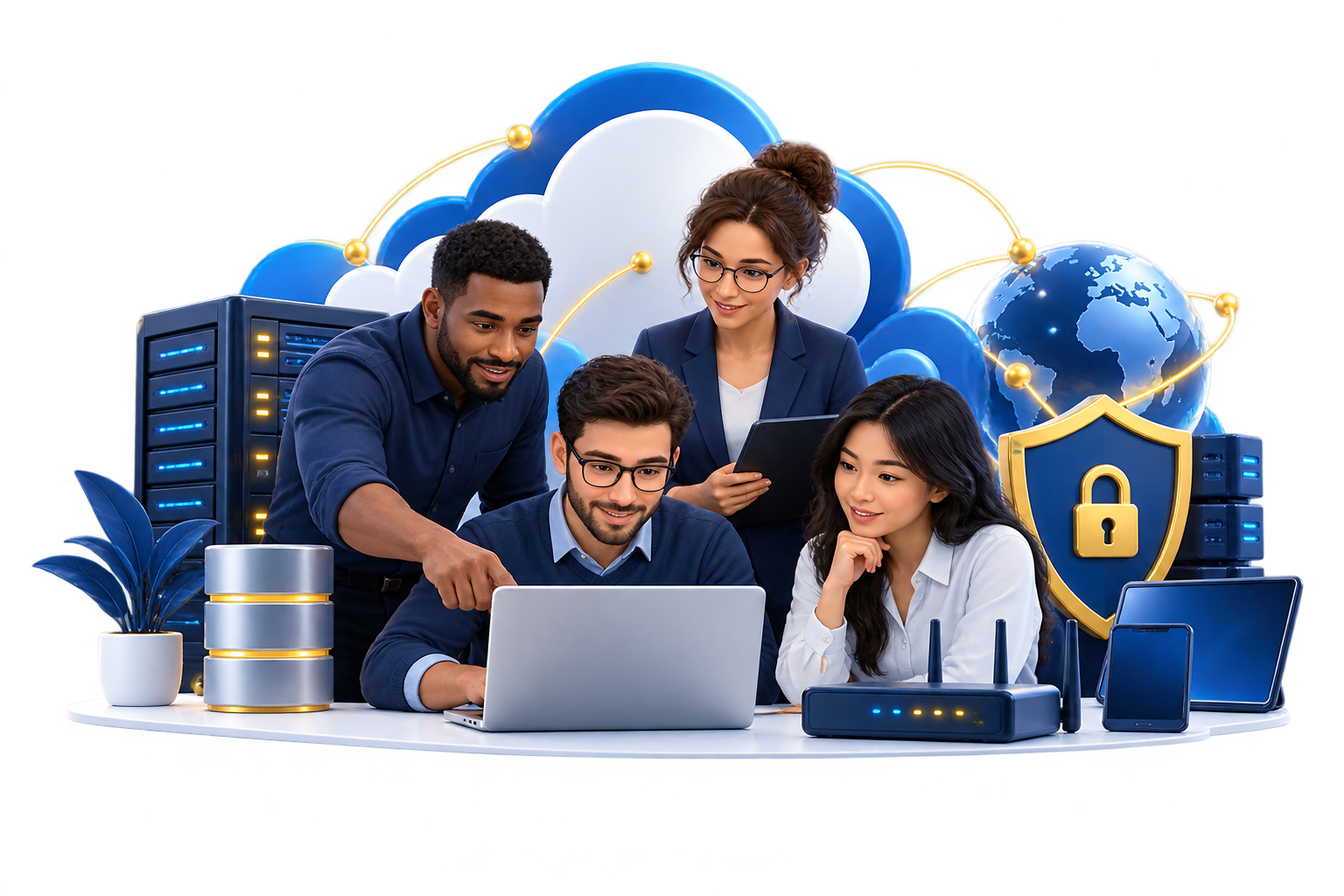 IT Infrastructure & Managed IT Services technology services illustration